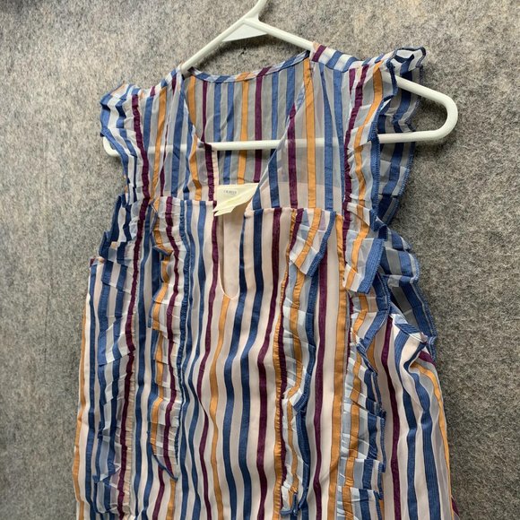 Anthropologie Maeve Shirt Women 2 Ladies Multi Colors Outdoors Casual Striped - Picture 4 of 11
